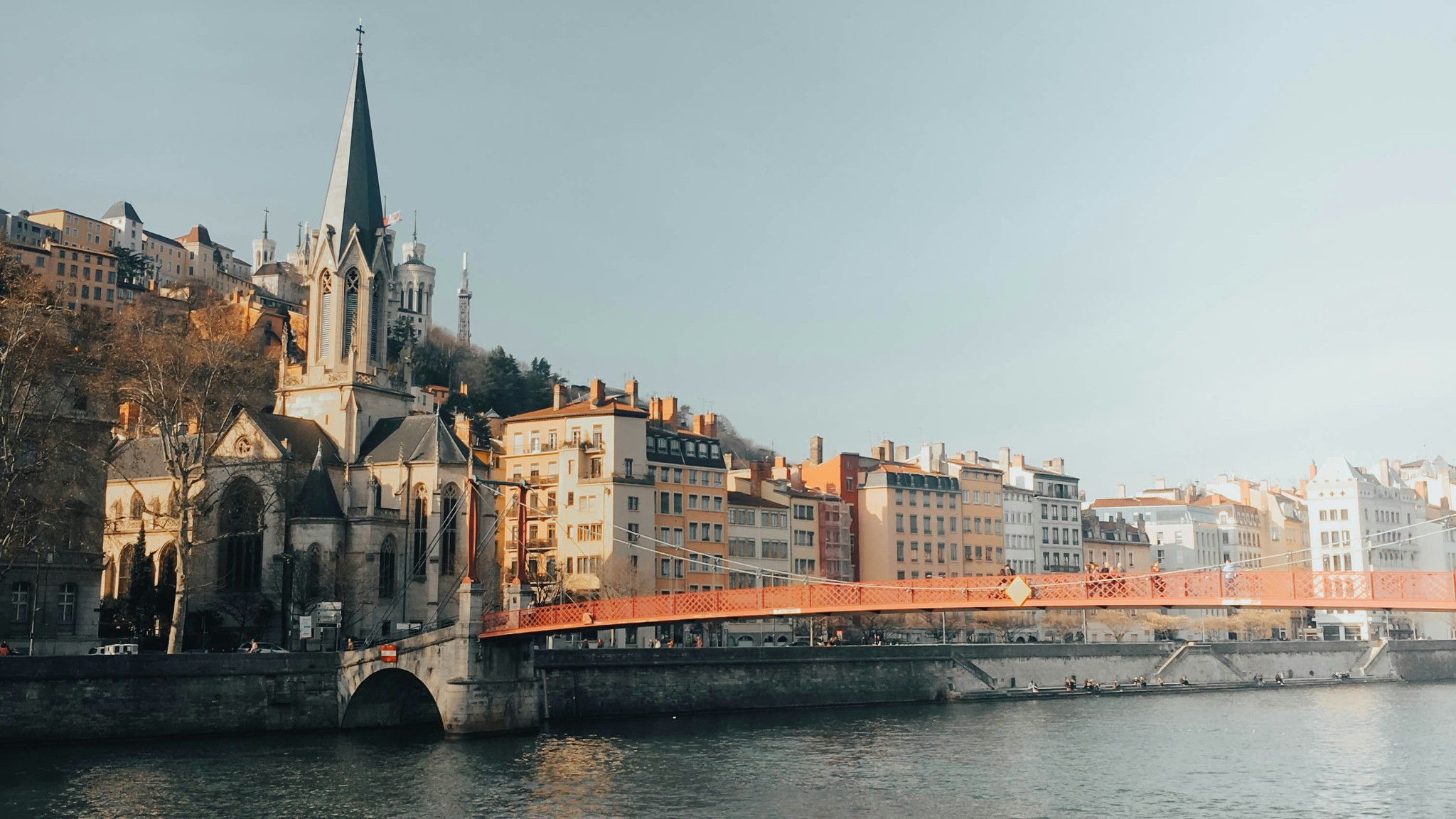 Lyon old town and Saone river